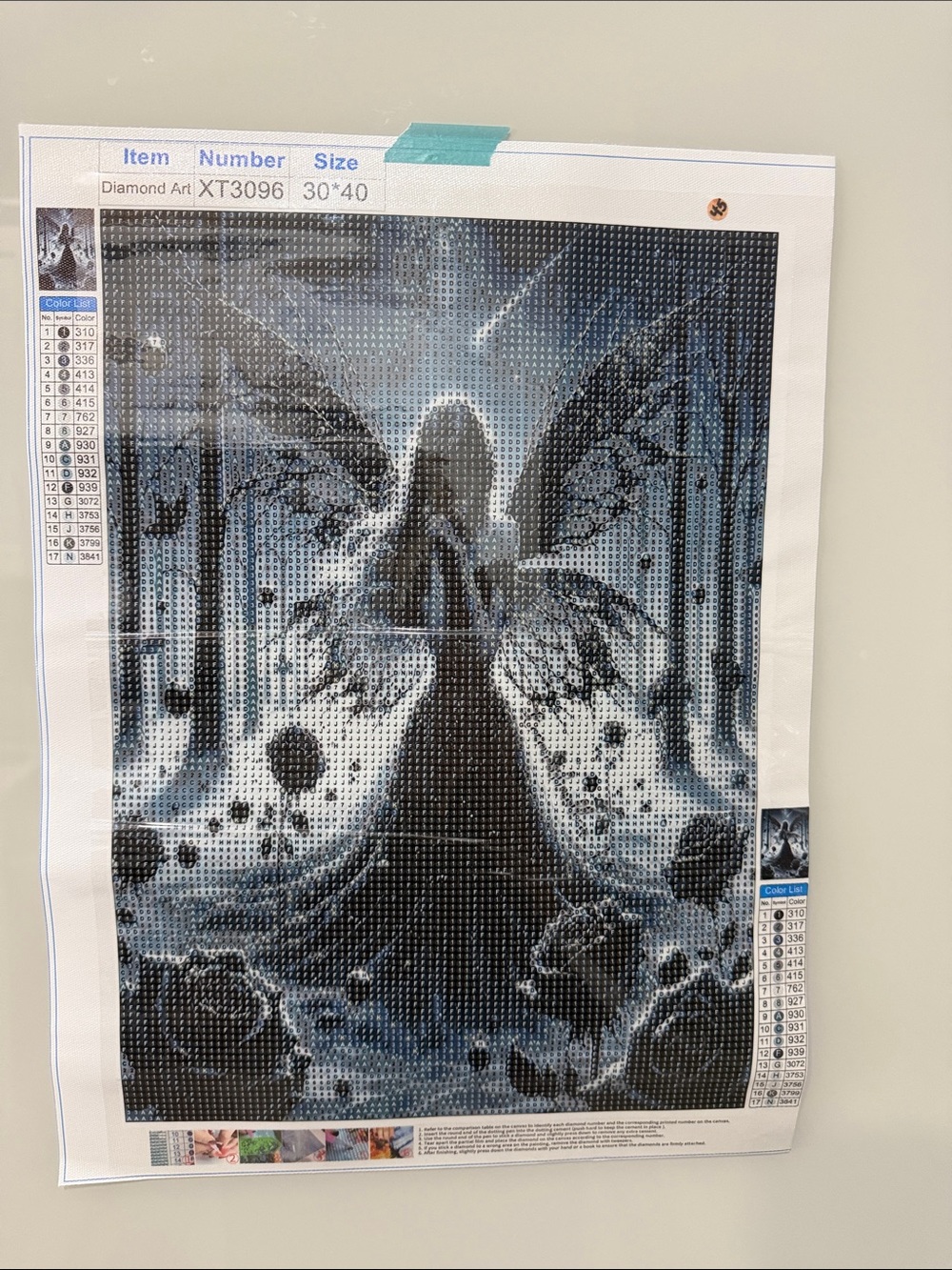 Dark Angel Diamond Art Painting Kit 30x40cm